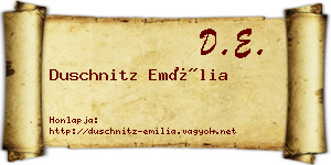 Duschnitz Emília névjegykártya