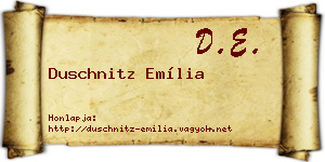 Duschnitz Emília névjegykártya